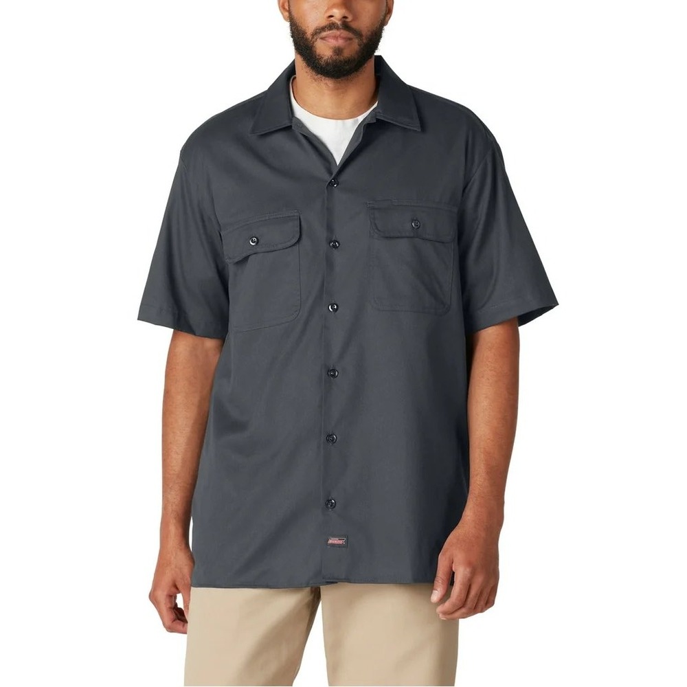 Genuine Dickies Mens 2XL TempControl Cooling Short Sleeve Work Shirt Gray